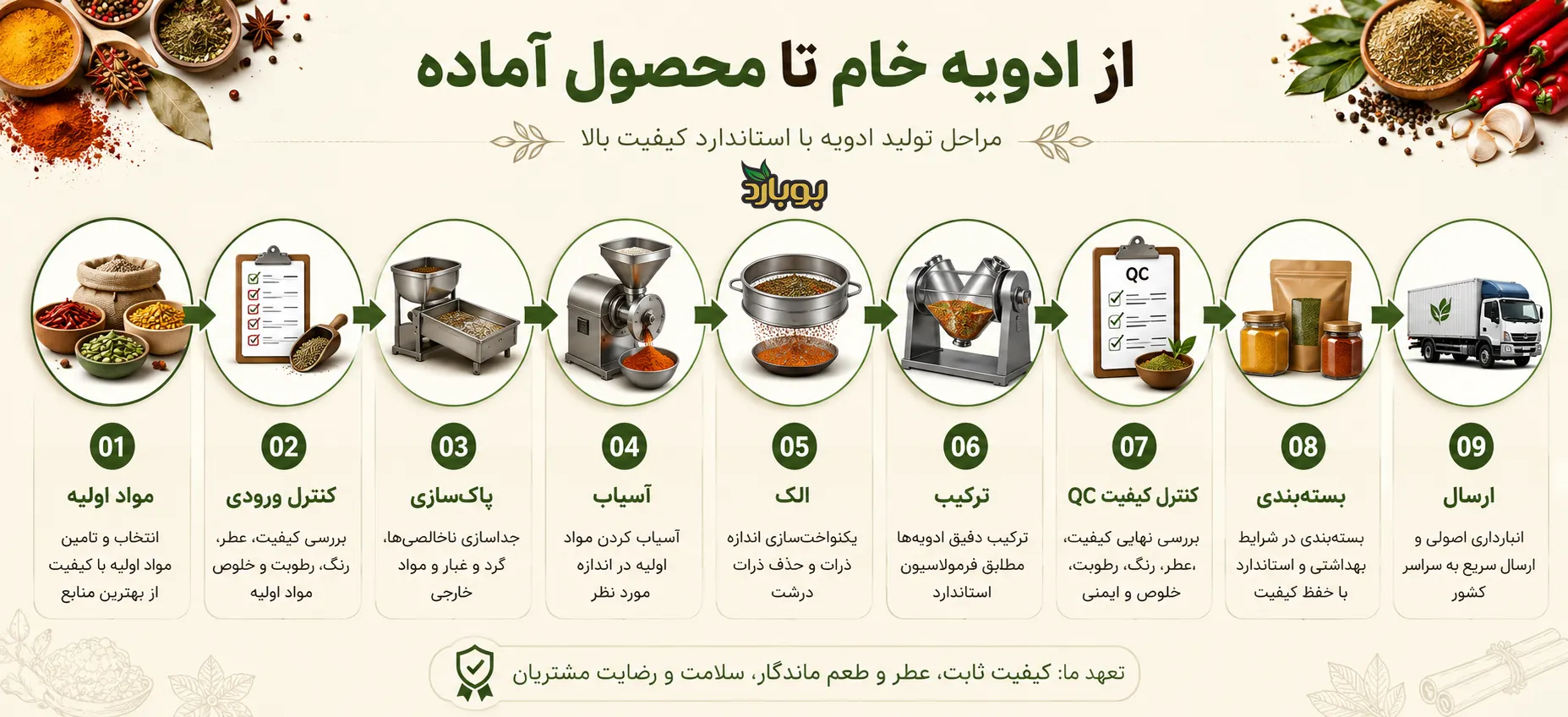 مراحل تولید ادویه در کارخانه چگونه است؟
